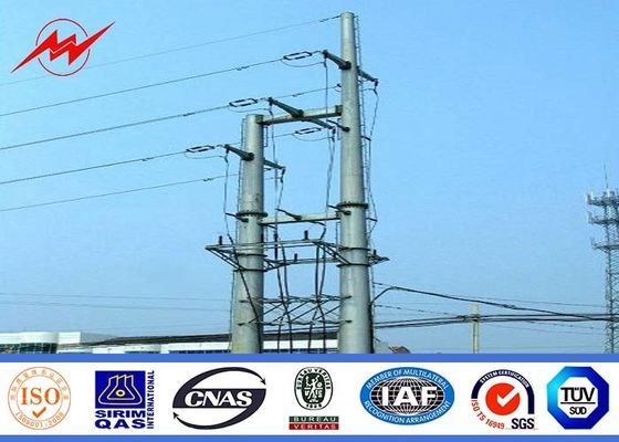 12m Galvanized Steel Utility Power Poles Large Load For Power Distribution Equipment
