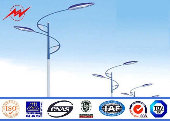 8M Q345 Hot DIP Galvanized Street Lighting Poles Highway Steel Poles With Single Arm