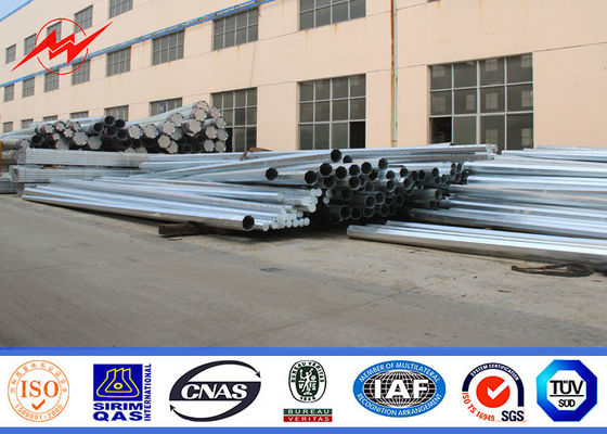 Octagonal 11.8M Galvanized Electrical Power Pole 6.5KN Bearing Load 3.5mm Thickness
