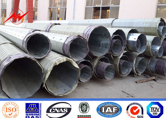 69KV 15M Round ASTM A123 Galvanised Steel Poles for Power Distribution