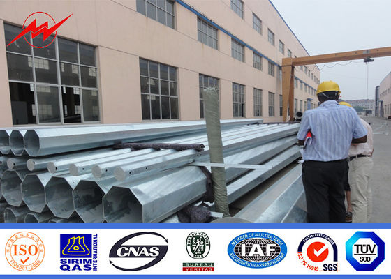 220 KV 16M Power Distribution Steel Transmission Poles AWS D1.1 Multi Sided Bitumen