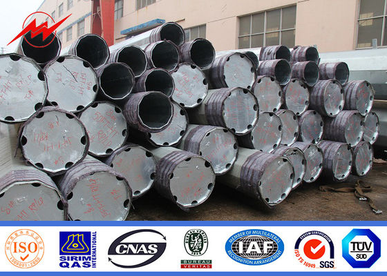 220 KV 16M Power Distribution Steel Transmission Poles AWS D1.1 Multi Sided Bitumen