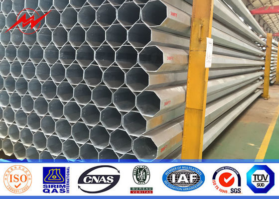 15m Galvanized Tubular Electrical Utility Poles 69 Kv Steel Transmission Poles