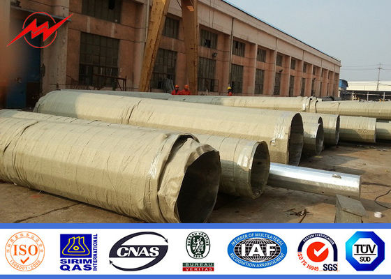 AWS D1.1 17M Galvanized Power Distribution 220 KV Steel Transmission Poles