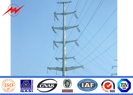 Galvanization Electrical Power Pole 69 kv Transmission Line Poles ASTM A123 Standard