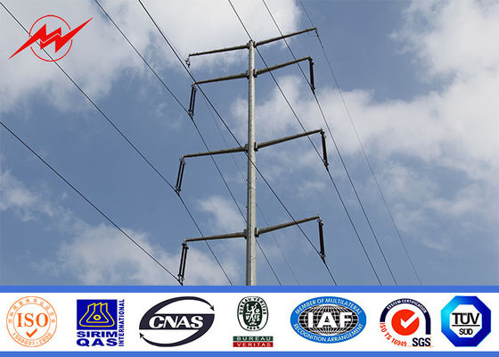 132kv Octagonal  Electrical Galvanized Steel Telescopic Pole AWS D1.1 For Power Line Project