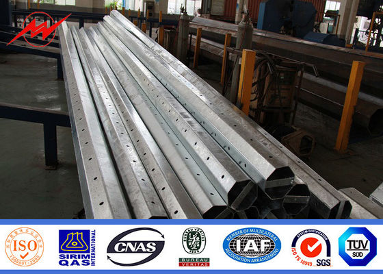 Conical 5mm Steel Transmission Poles 17m Height Three Sections 510kg Load Bitumen