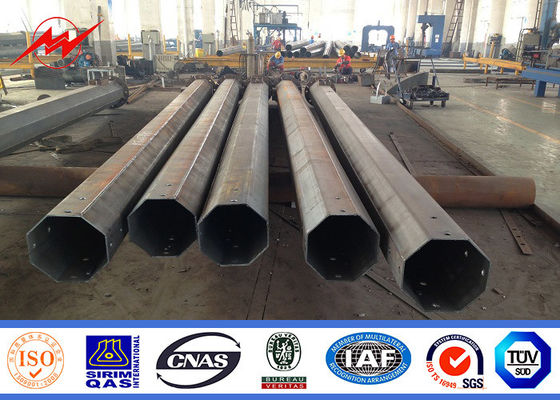 33kv Galvanized Steel Transmission Poles For Power Distribution 5 - 15m Height
