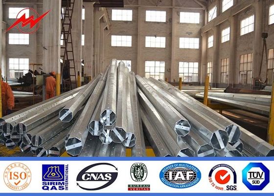 11.9m - 600dan Electric Galvanized Steel Pole Power Line Pole With Double Circuit