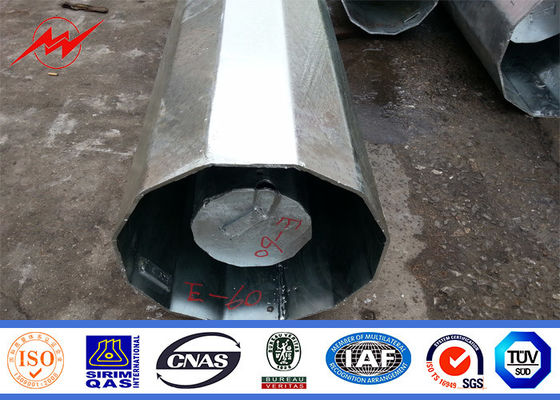 69 kv 24M Round Transmission Line Galvanised Steel Poles For Power Distribution