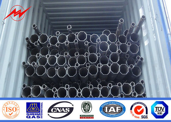 18m Gr65 Material Steel Transmission Poles Lattice Welded Electric Power Pole