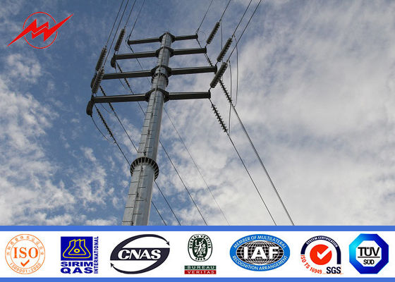 9m 200Dan Galvanizing Surface Treatment Electrical Line Poles / Steel Tubular