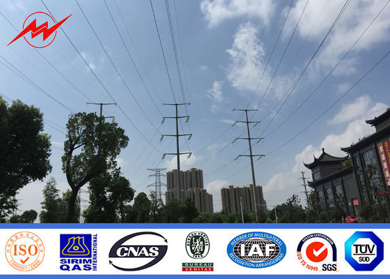 11KV 73KM Transmission Line Galvanized 4mm Electric Steel Pole with Bitumen