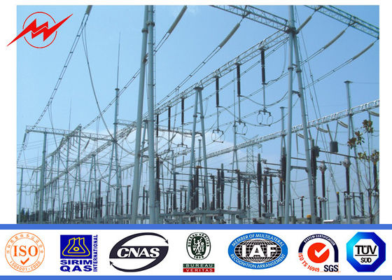 Double Circuit 23m Galvanized Electrical Transmission Line Poles 150KV Power