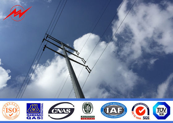 Transmission Line Hot rolled coil Steel Power Pole 33kv 10m / electric utility poles