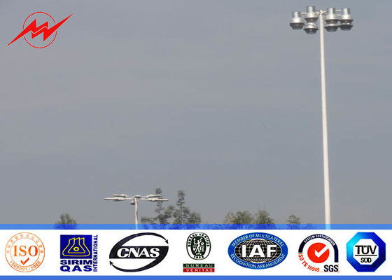 المجلفن مثمنة 45M السامي الصاري ضوء القطب مع منصة قوس الذراع للاستاد الإضاءة