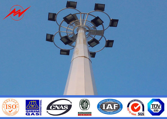 20m High Mast Tower Tubular Steel Monopole Communication Tower With Galvanization