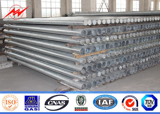 11.9m 16kn Load Electrical Power Pole 100% Welding Surface Galvanized  Treatment