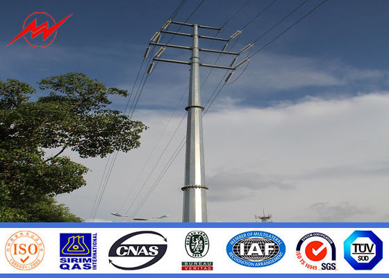 Hot Dip Galvanized Utility Power Poles For 69kv Transmission Line Project