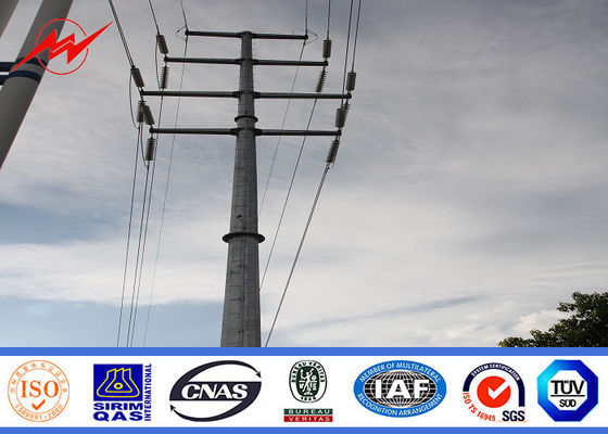 Transmission Line Hot Rolled Coil Steel Power Pole 33kv 10m Electric Utility Poles