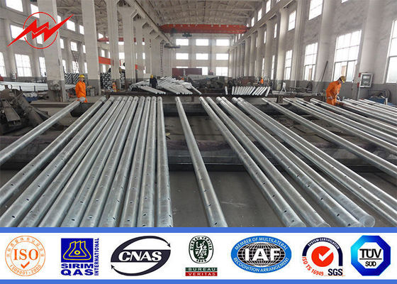 Electrical Power Transmission Poles For Distribution Line Project , Steel Power Pole
