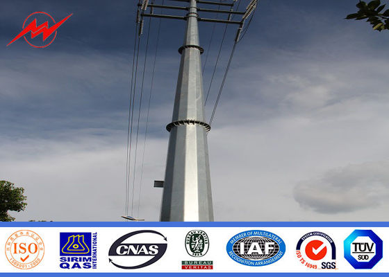 69KV 110 كف 115KV 132KV مثمنة الصلب نقل القطب مع البيتومين المعالجة السطحية