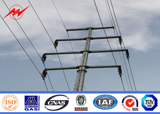 11kv المخروطية الكهربائية تراجع الساخنة المجلفن الصلب أعمدة المساعدة 2.5MM إلى 10MM سمك