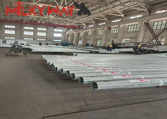 15M 8KN Gr65 قطب أنبوبي من الصلب للسوق الأفريقية مع شهادة BV وسمك الجدار 3mm