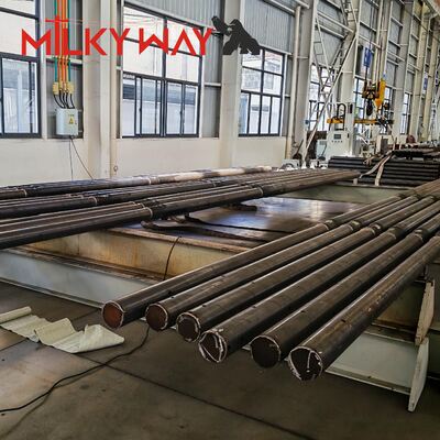 أعمدة فولاذية أنبوبية بطول 9 أمتار  شدة أعمدة الدرج العراقي الفولاذية