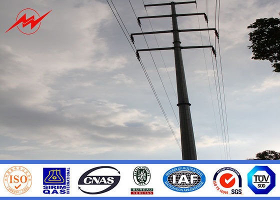 القطب مثمن الصلب الكهربائي المرافق للحصول على خط توزيع الكهرباء 132kv