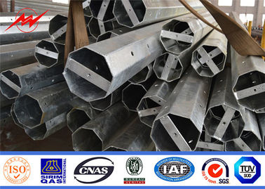 Q345 12m ارتفاع الطاقة الصلب القطب ، الصلب القطب الكهربائي تراجع الساخنة الجلفنة