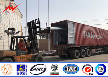 11kv 132kv أعمدة نقل الطاقة الصلب مثمنة مع حماية الألياف الزجاجية