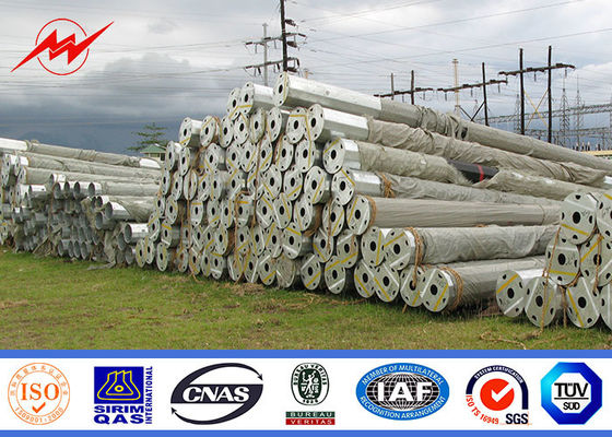 القطب مثمنة الكهربائية الصلب القطب لخط توزيع الطاقة 69KV