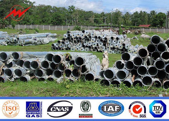 القطب مثمنة الكهربائية الصلب القطب لخط توزيع الطاقة 69KV