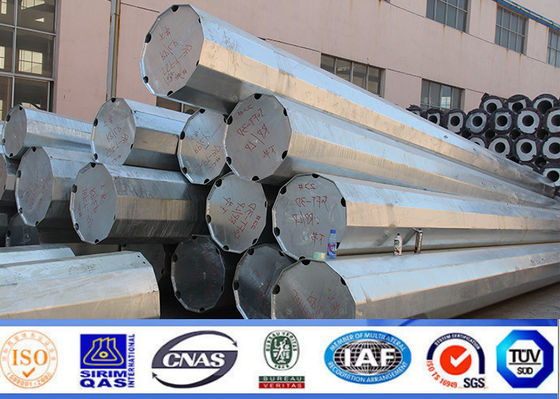 80FT - 90FT خط توزيع الاتصالات ببرج أحادي القطب مع قفص حماية