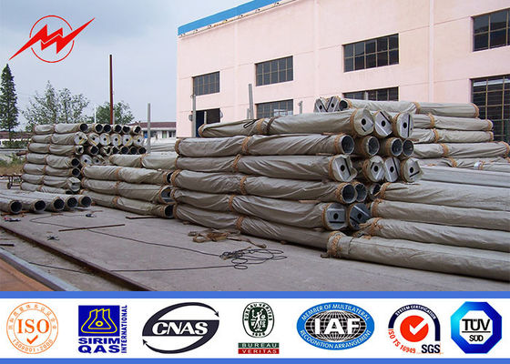 69kv الكهربائية قوية أعمدة الكهرباء مع ملحقات الطاقة تراجع الساخنة المجلفن