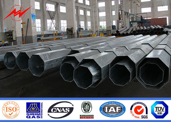 ASTM A572 GR50 15m 16m عمود فولاذي أنبوبي لمشروع خط توزيع الطاقة