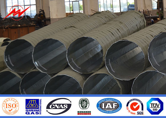 مضلع 12 م 14 م Astm A123 القطب الصلب المجلفن أنبوبي 69kv
