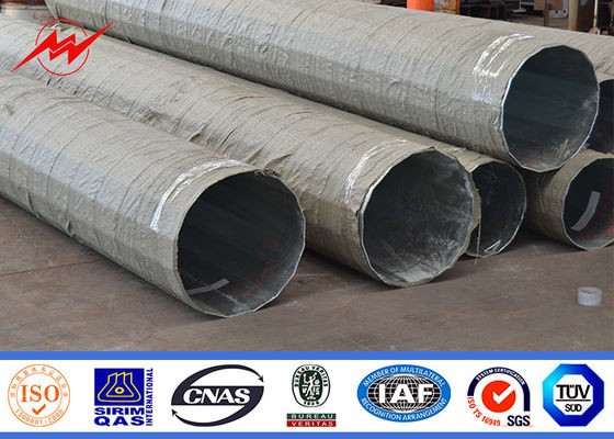 مضلع 12 م 14 م Astm A123 القطب الصلب المجلفن أنبوبي 69kv