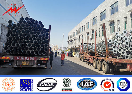 9 متر 13.4kn المعالجة السطحية للجلفنة القطب أنبوبي للخط الكهربائي