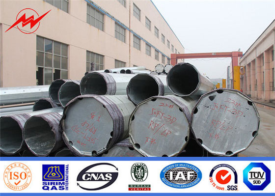 مثمن Cctv القطب الصلب المجلفن المنفعة 33kv 69kv