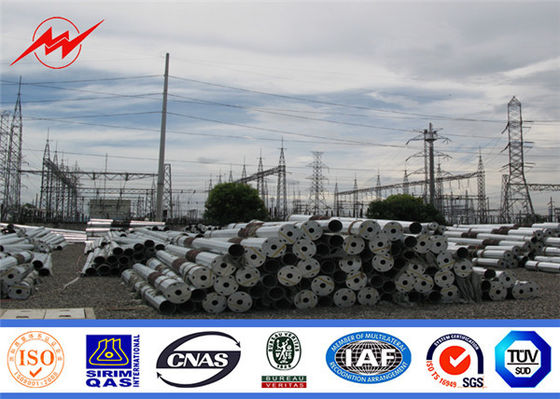 مثمن Cctv القطب الصلب المجلفن المنفعة 33kv 69kv