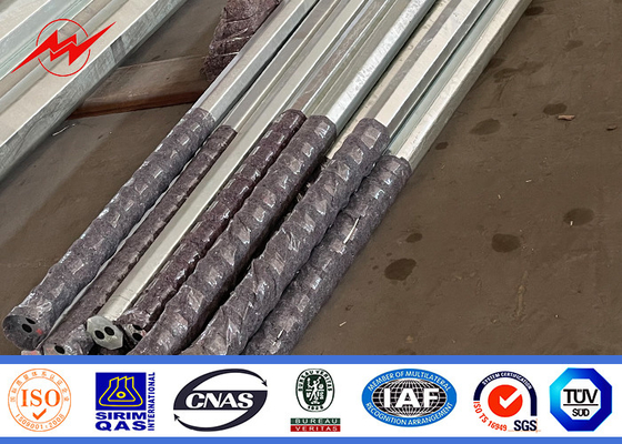 خط 33kv 12 Mtr عمود فولاذي مجلفن عالي أحادي للنقل