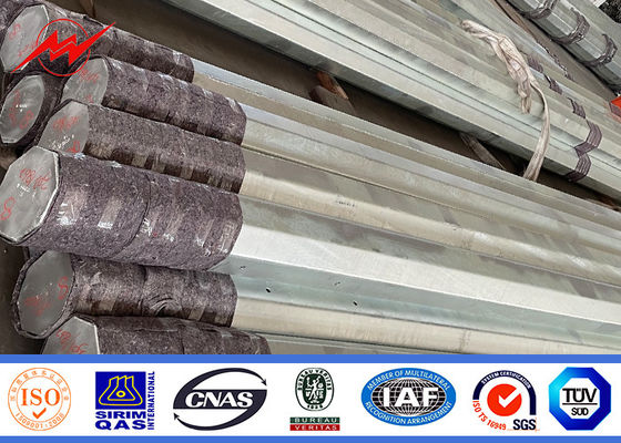 15KV 500KGF تحميل القطب الطاقة الكهربائية المثمنة تراجع الساخنة المجلفن 25FT-45FT