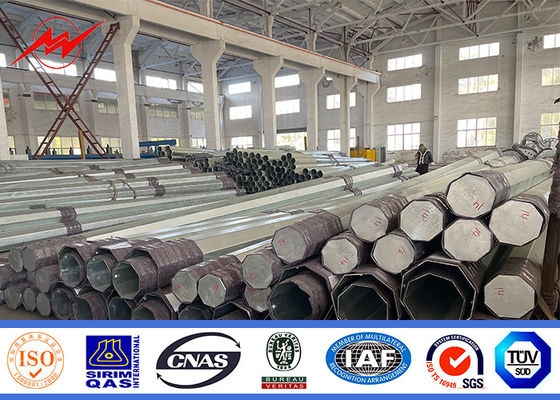 15KV 500KGF تحميل القطب الطاقة الكهربائية المثمنة تراجع الساخنة المجلفن 25FT-45FT