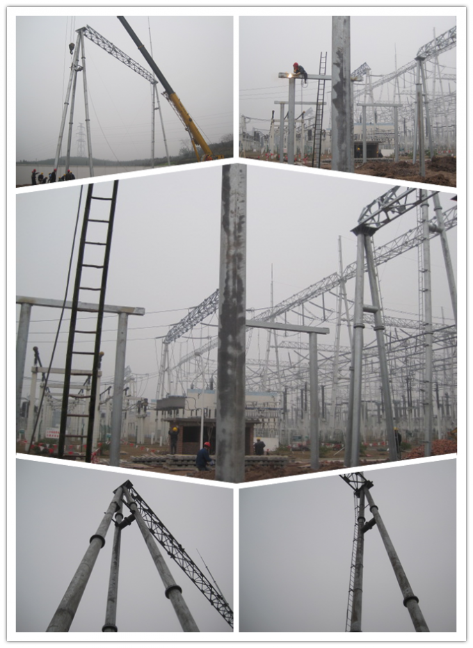 66kv أنابيب الفولاذ برج الطاقة الكهربائية خط نقل برج القطب الفولاذي 2
