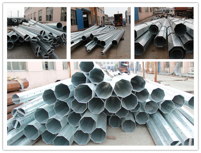 80ft 3Scections 1200 كجم/1680 كجم/2000 كجم من الفلبين NGCP عمود الأعمدة الصلب الكهربائية القياسية 0